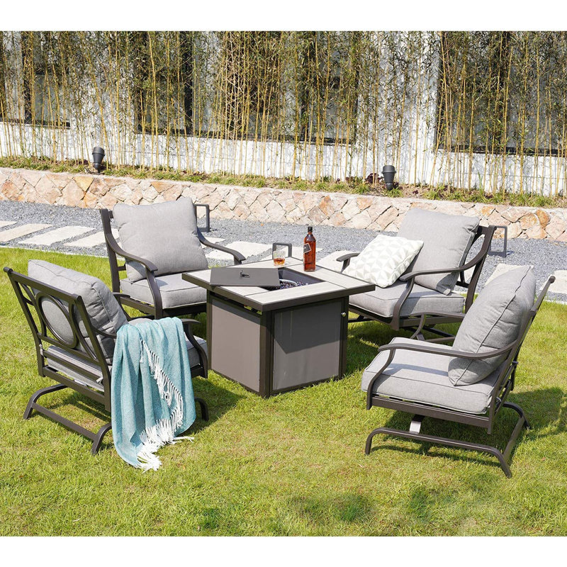 Square Iron Propane Smokeless Fire Pit Table