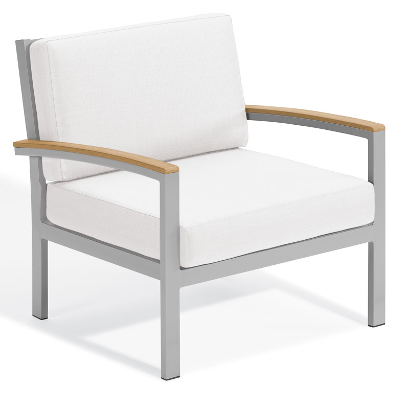 Travira Cushion Lounge Chair, Stone, Tekwood Natural