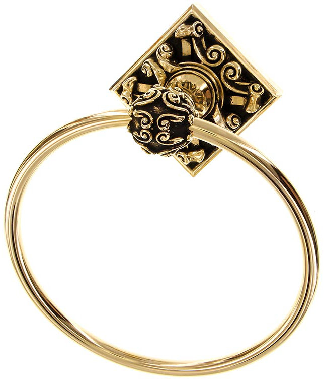 Sforza Towel Ring, Antique Gold