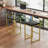 Modern Velvet Counter Height Bar Stools With Low Backrest Set Of 2 Upholstered Dining Stools For Kitchen Island (Gold & Black)