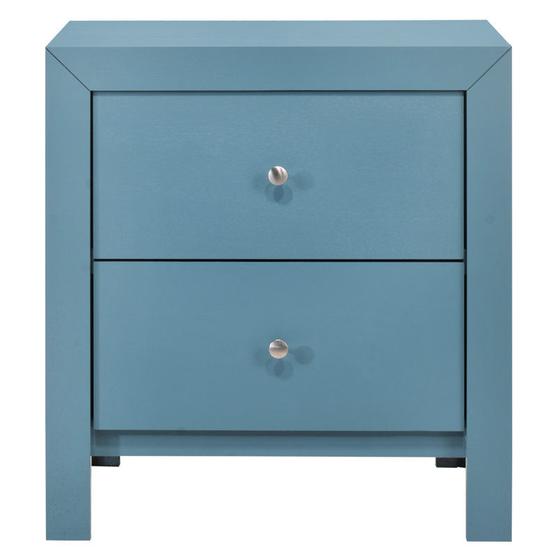 Table de chevet compacte l 25 po x H 22 po x P 17 po avec rangement à tiroirs style transitionnel deux po pour chambre à coucher