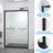 44 - 48" Wide Aluminum Frame Double Sliding Shower Enclosure With Chamfered 8Mm Tempered Glass, Corrosion Handle, Handle For Towel And Sliding, Reversible Installation In Bathroom Chamfer Edged Black