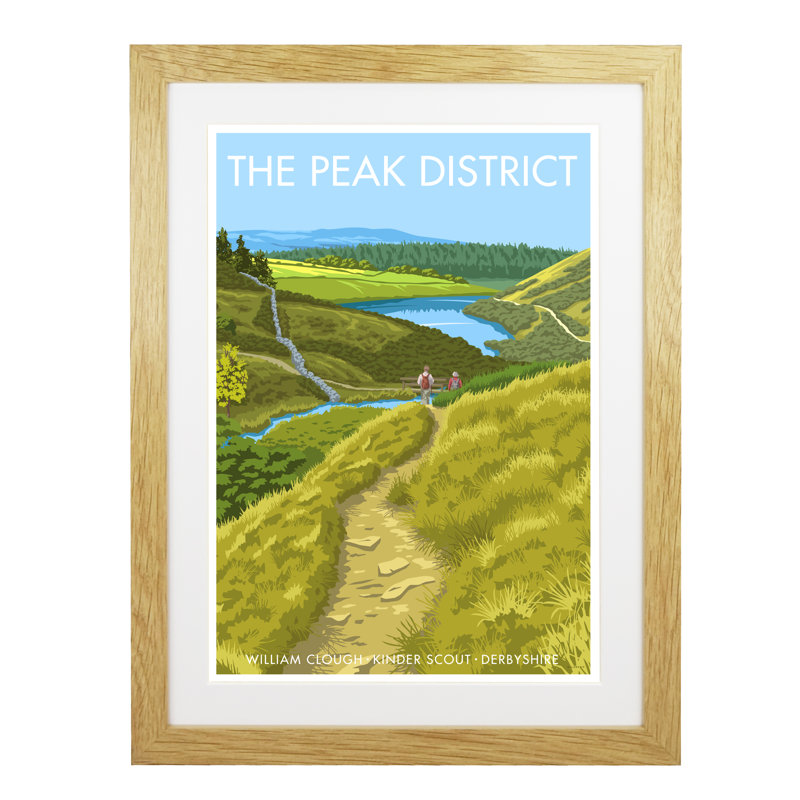 The Peak District by Stephen Millership - Print, 43.5cm H x 33.5cm W x 2.2cm D, Oak