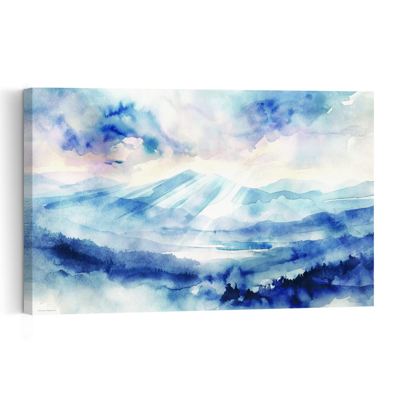 Morning Ridge Contemporary Abstract Forest Landscape Wall Art Print, 60.96cm H x 91.44cm W