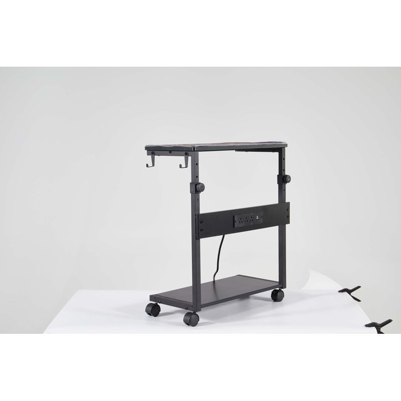 Tour d'ordinateur réglable en hauteur, support pour unité centrale de traitement à 2 niveaux, chariot pour ordinateur portable sous le bureau, ordinateur portable, bureau personnel, accessoires de jeu avec roulettes