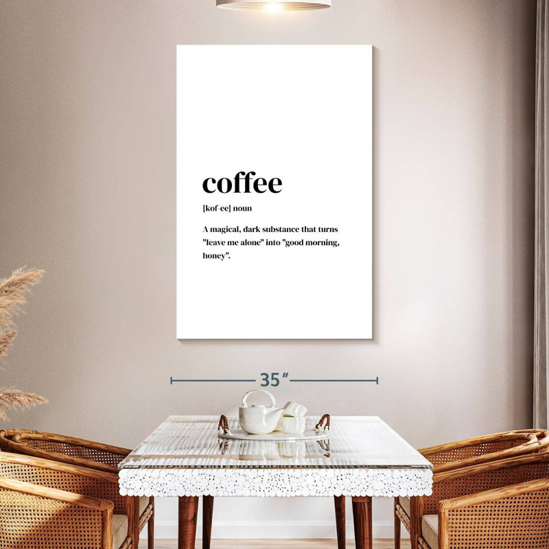 Coffee Typography, 51" H x 34" W