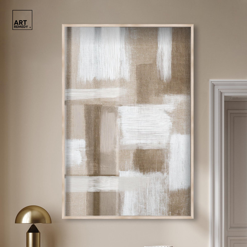 «Earth's Embrace I Shadowbox Print Boho» par Art Remedy, Crème, crème, H 55 po x l 37 po