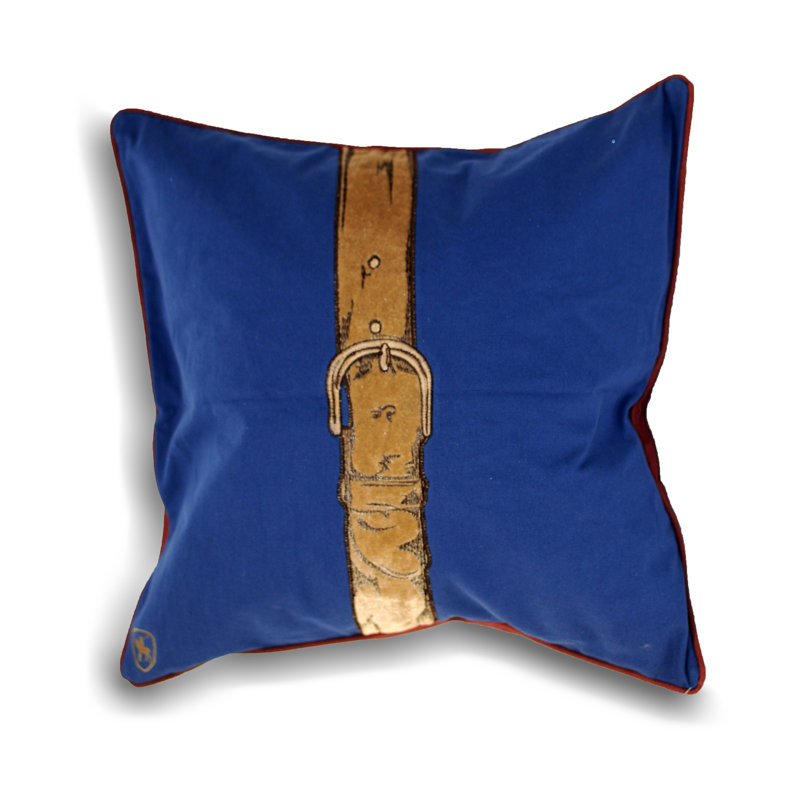 Polostrap Square Throw Cushion, Blue
