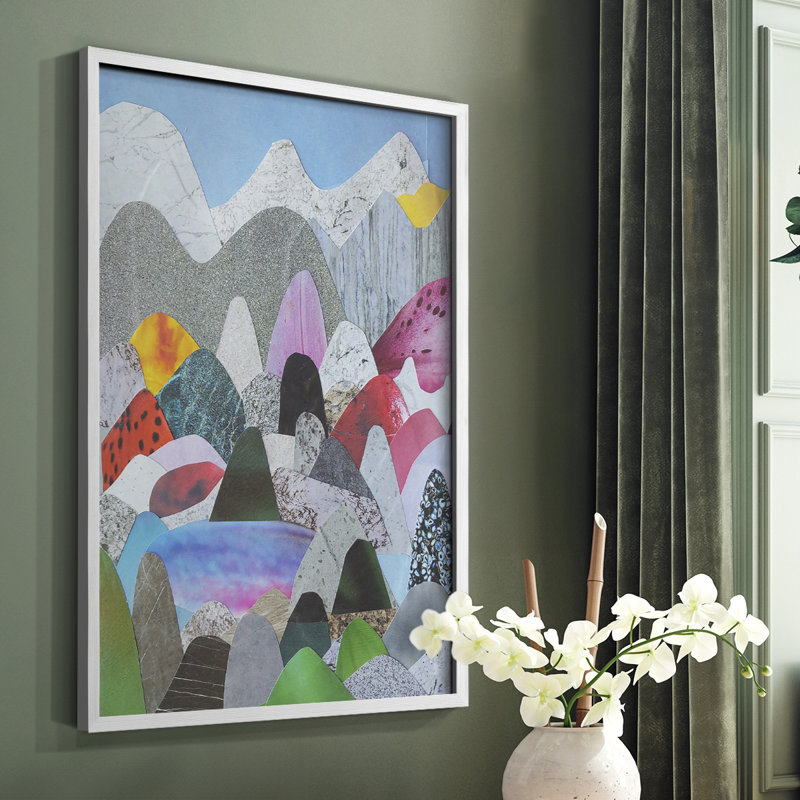 Utah Mountains Framed Print - Solid Wood, White Single Picture Framed, 14" H x 11" W