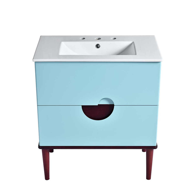 Armoire de meuble-lavabo moderne 30 po avec lavabo en céramique