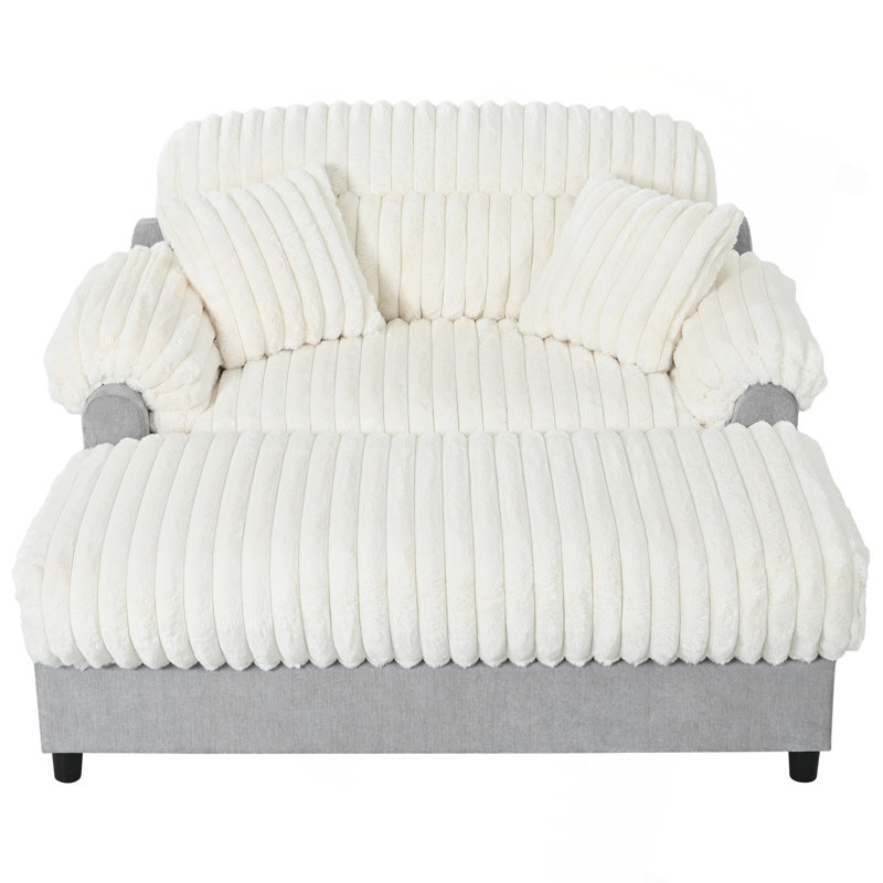 Canapé-lit moderne avec méridienne 65,25 po Cloud, Beige