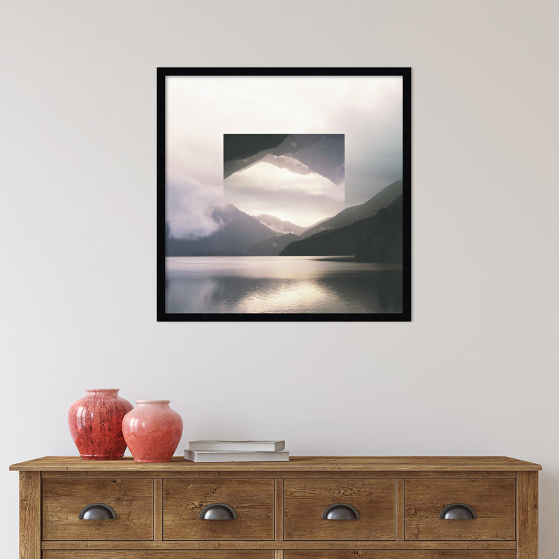 Reflected Landscape by Laura Marshall, Black, 25" H x 25" W x 1" D