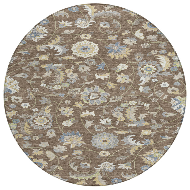 Tapis floral rond 8 po
