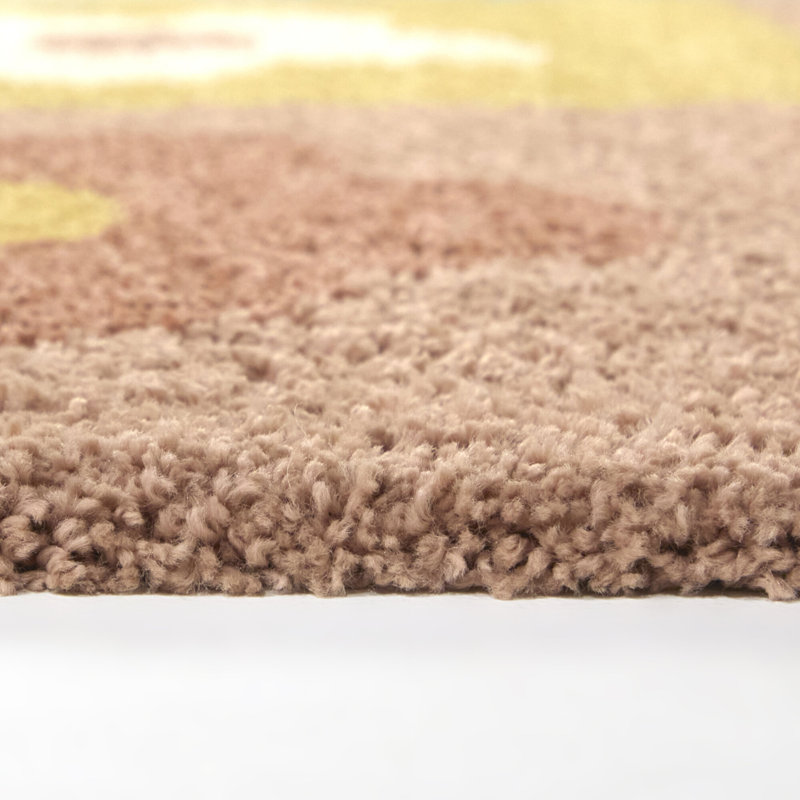 Tapis rose à poils longs Sylvia, Rectangle 5 pi 3 po x 7 pi
