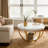 2-Tier Round Wooden Central Cocktail Table With Shelves-560178250
