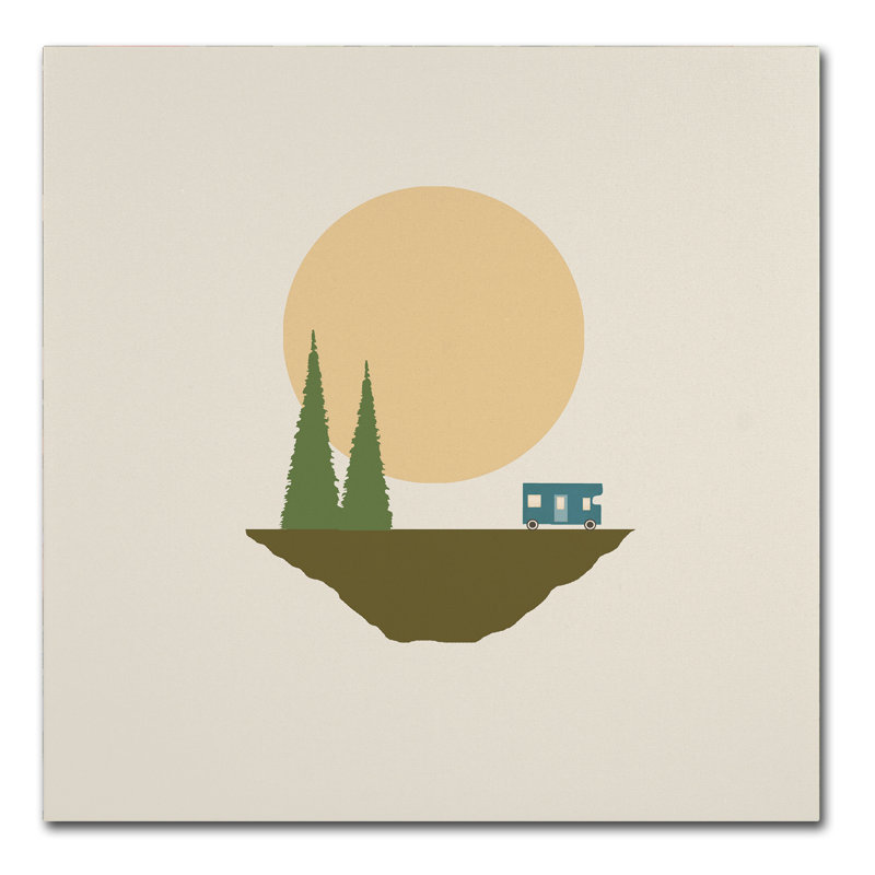 « ensoleillé jour pour camping », art sur toile, H 18 po x l 18 po