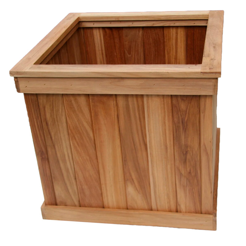 Niyla Handmade Wood Planter Box, 20" H x 21" W x 21" D