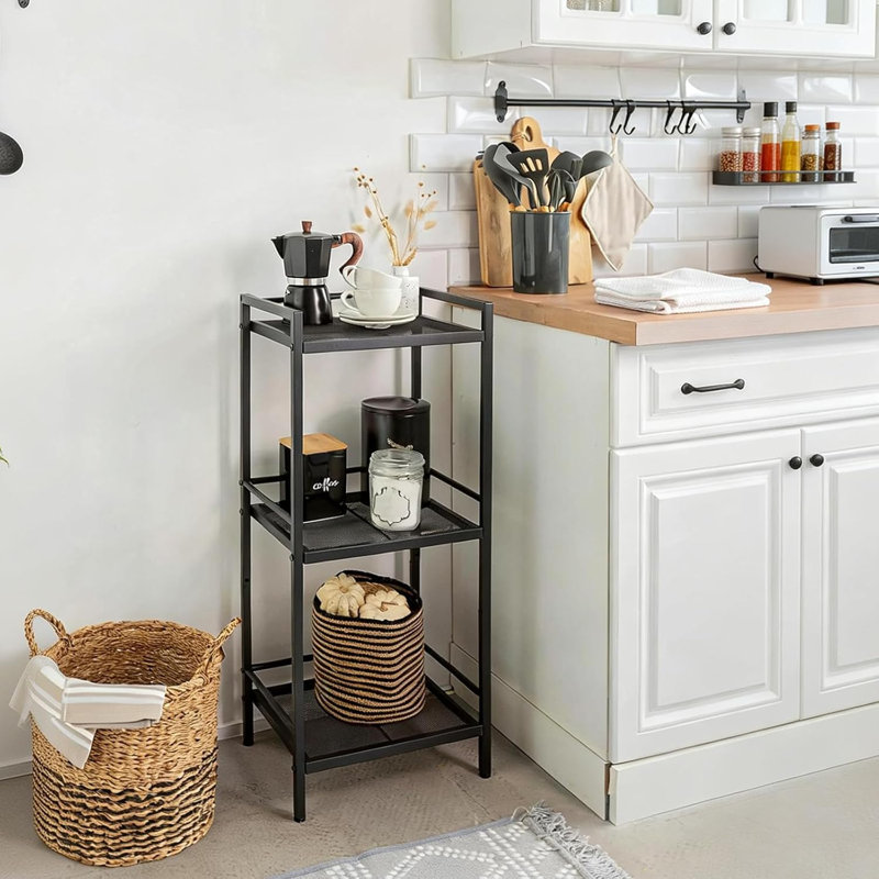 3 Tier Bathroom Shelf Freestanding, Ladder Shelf for Storage, Space-Saving Bathroom Storage Shelves, Multifunctional Storage Rack for Living Room Bedroom Kitchen Office
