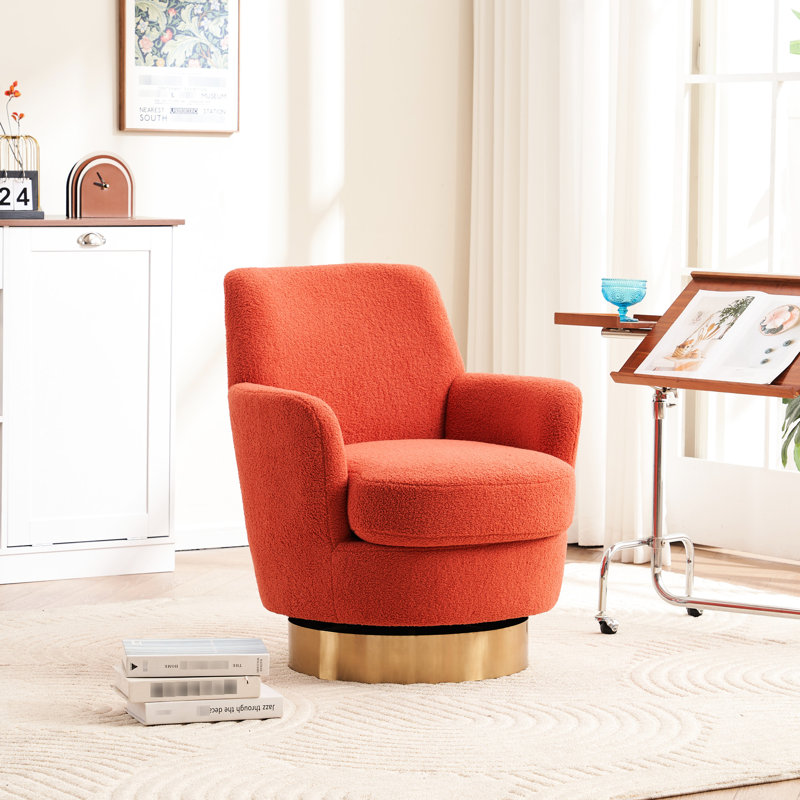 Chaise pivotante à 360 degrés - Orange pour les loisirs dans la chambre à coucher avec durabilité de fabrication