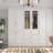 Frideres Elegant Triple Door Wardrobe With Panels - Spacious Storage Solution With Adjustable Shelves And Soft-Close Drawers