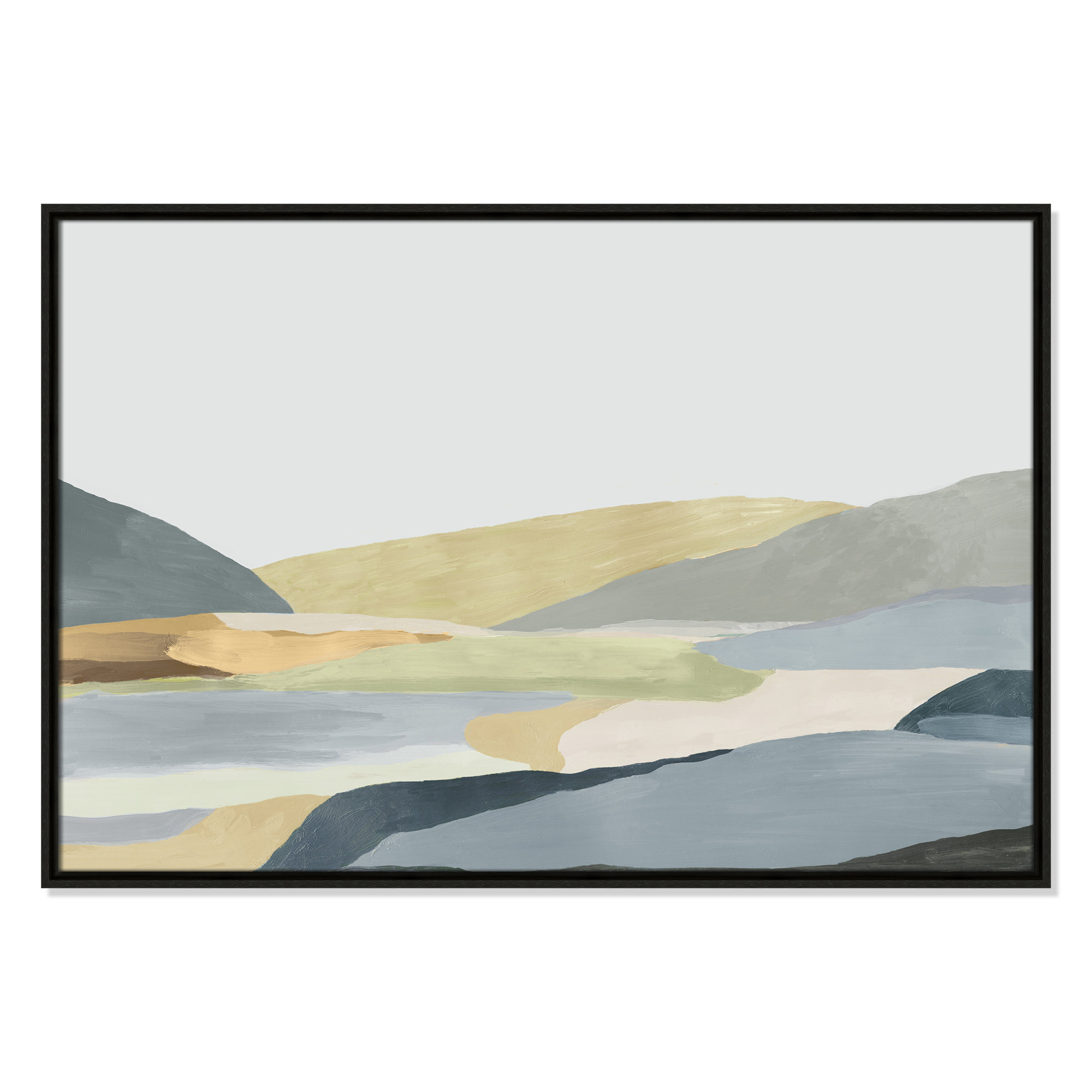 Warm Hills II - Painting Print on Canvas, Espresso Canvas, 25.5" H x 37.5" W x 2" D