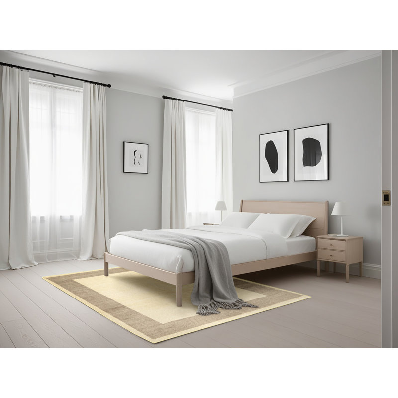 Tapis beige/gris contemporain, Rectangle 5 pi x 7 pi