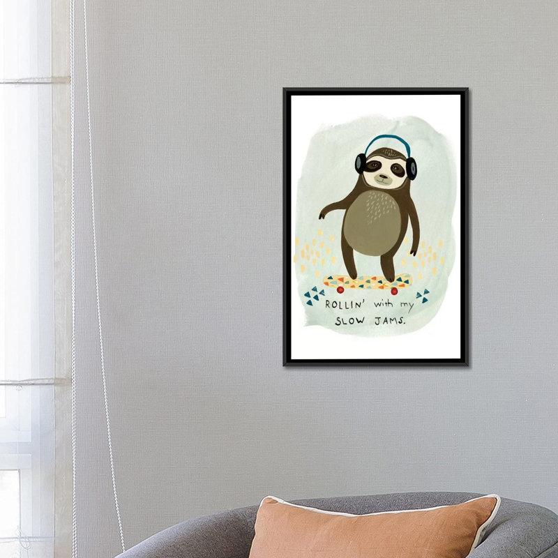 «Hipster Sloth II», impression sur toile tendue, H 40 po x l 26 po x P 1,5 po, Toile tendue, Pas de tapis