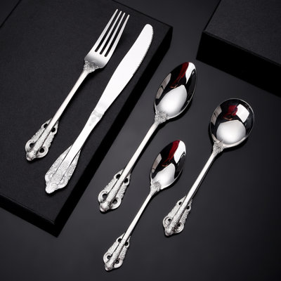 Palace-style Stainless Steel Cutlery Set: Steak Knife, Spoon, And Fork - Nordic Design Western Tableware
