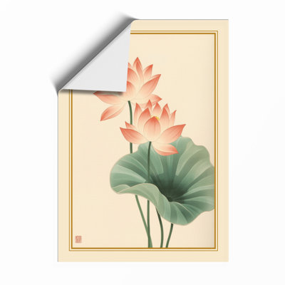 Lotus Blossoms Botanical - Framed Print
