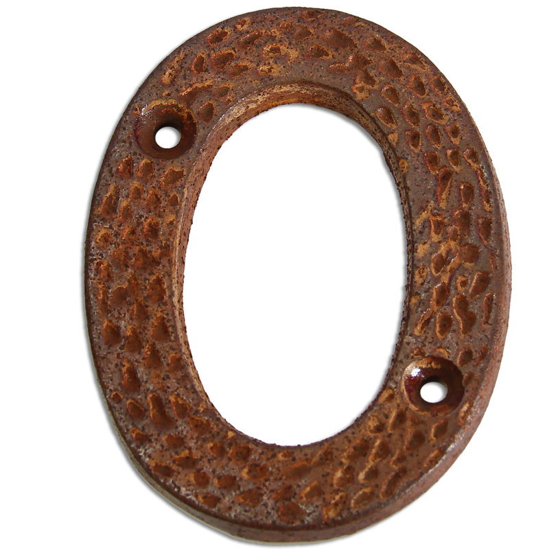 Numéro de maison 3 po, 0, Rouille