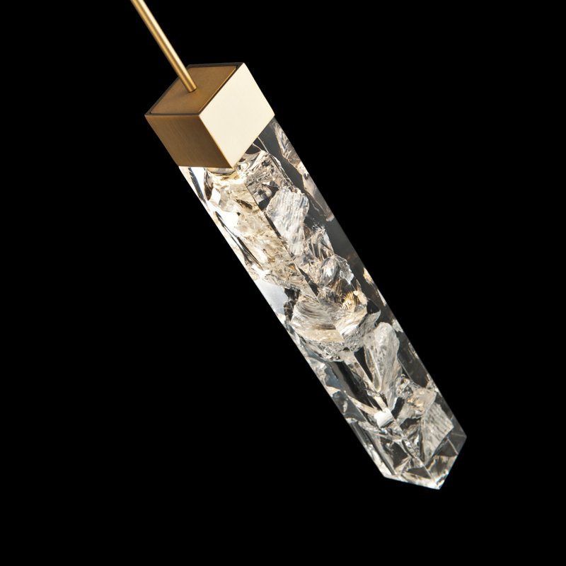 Luminaire suspendu simple à 1 lumière Minx, Laiton vieilli