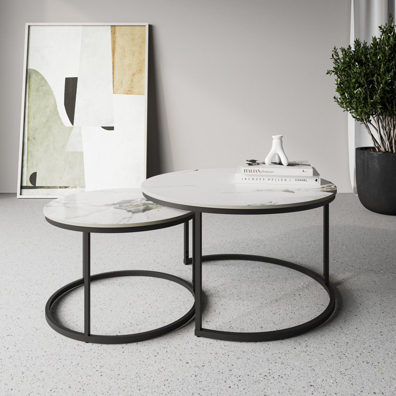 Chalres Frame Coffee Table, White, 360cm H x 80cm W x 80cm L