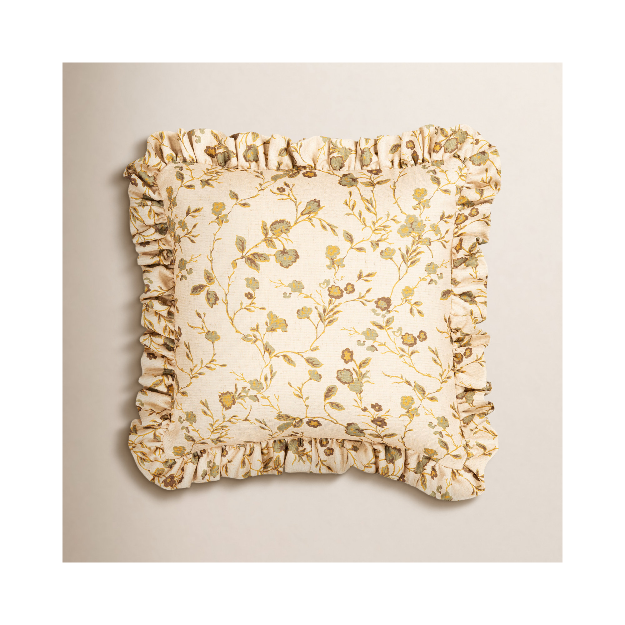 Winding Ivy Shortbread Throw Pillow, Polyester, Ruffled Square 18"