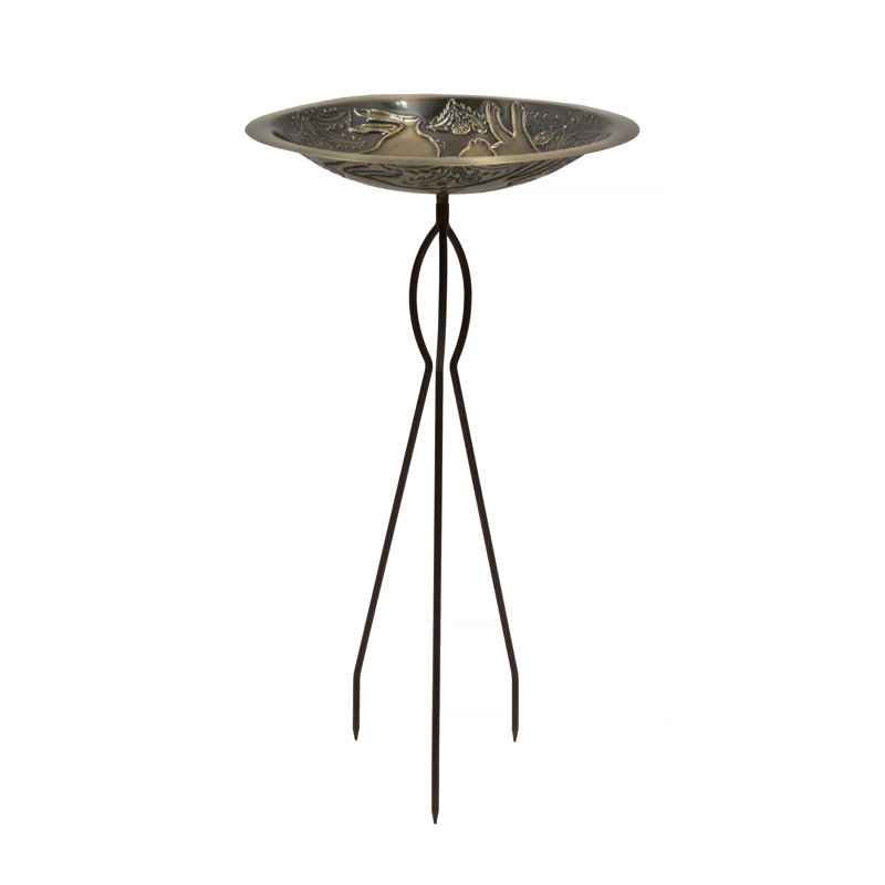 Three Hares Birdbath with Tripod Stake