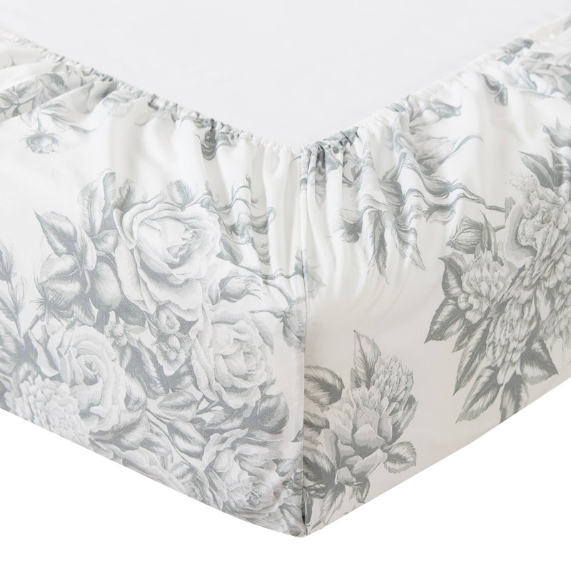 HLC.ME Rose Toile Floral Bed Sheets - Wrinkle Resistant & Ultra Soft - Fits Mattresses up to 15 Inches Deep (Sage Green)