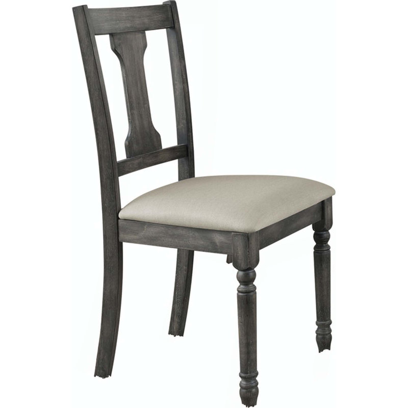 Chaise d'appoint en lin brun clair et gris vieilli, ensemble de 2