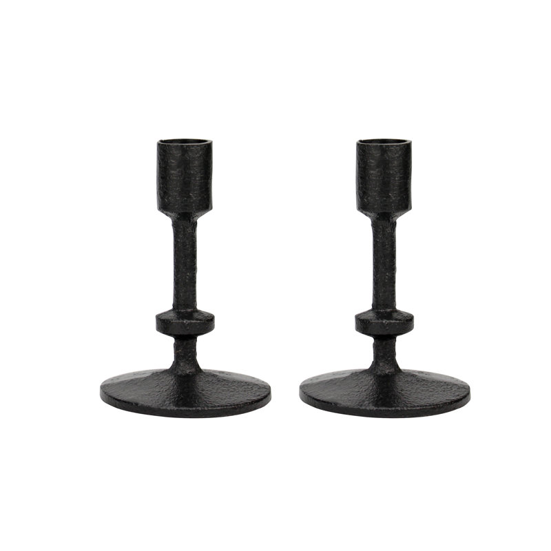 2 Piece Iron Tabletop Candlestick Set