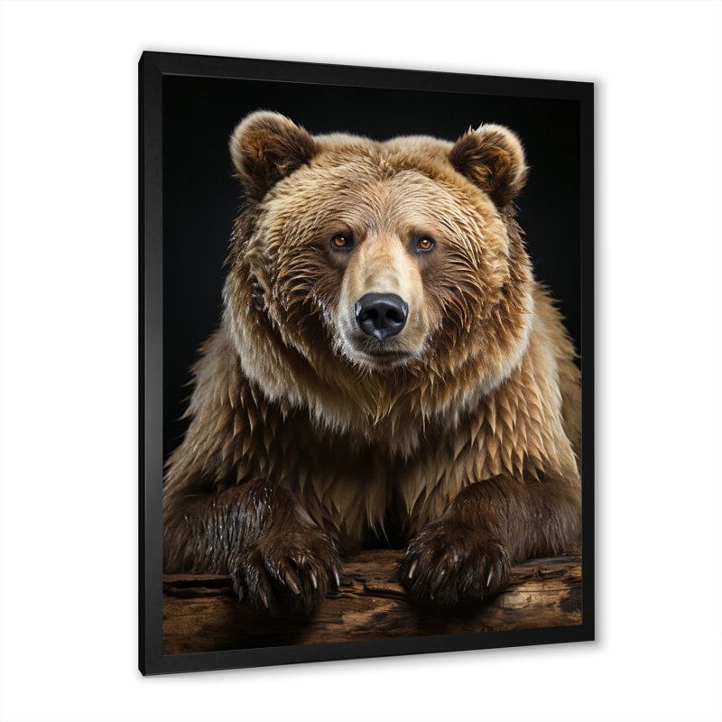 Zamyiah Bear Majestic Selfy III, reproduction d'art sur toile, Noir, H 32 po x l 16 po x P 1 po