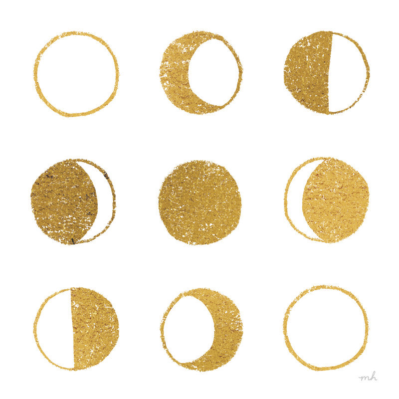 The Moon Phases - No Frame Painting on Canvas, 122cm H x 81cm W x 3.8cm D