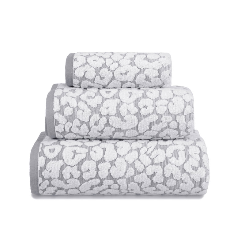 Everlin Leopard Print, Chrome, Bath Towel - 1 Pack