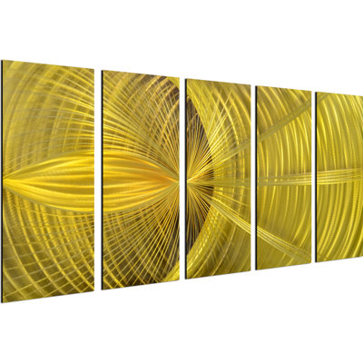 Ensemble de décoration murale golden hypnotic yellow sphere