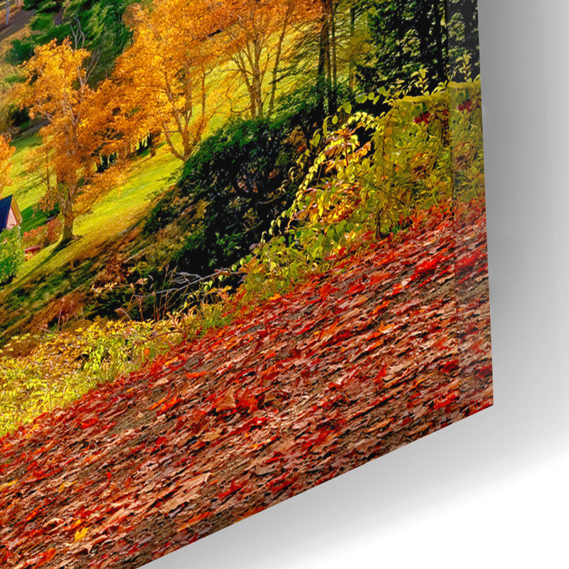 «Sleepy Hollow Farm Vermont Autumn» par Lena Owens, art mural en verre acrylique, H 16 po x l 12 po x P 0,13 po