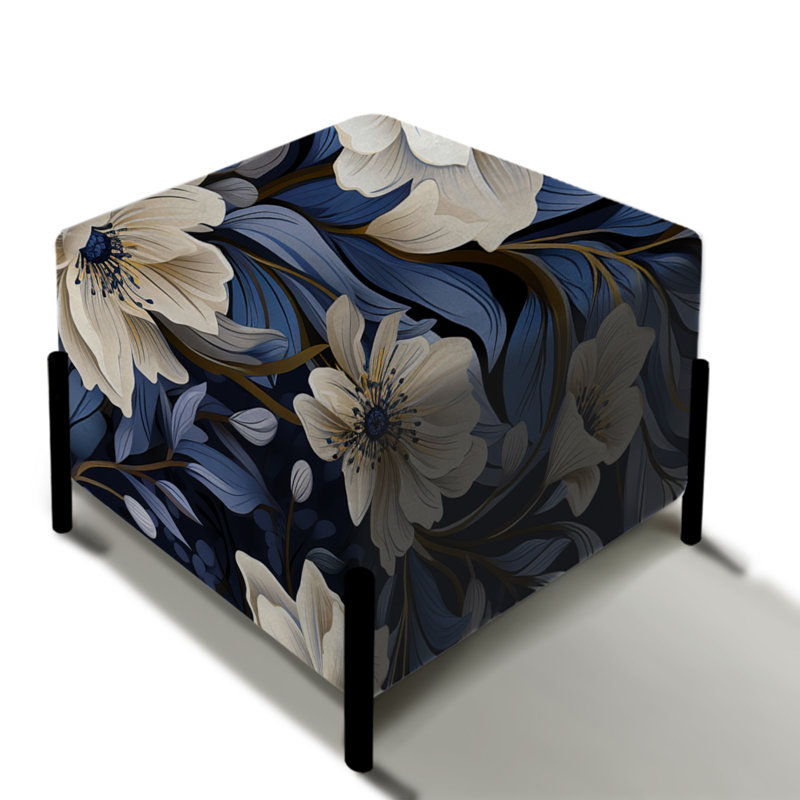 Twilight Whispers Moody Patterns - Repose-pieds carré floral