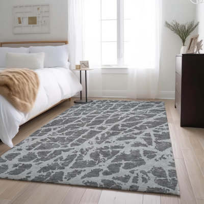 Premium Machine Washable Cerrito AMF501 Charcoal Rug