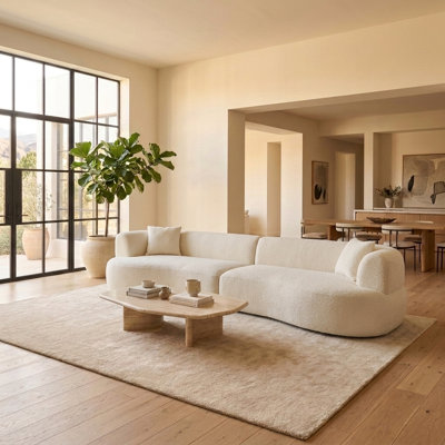 Canapé modulaire incurvé 122 po surdimensionné 122 po, très grand canapé 4 places avec sièges très profonds, sans assemblage