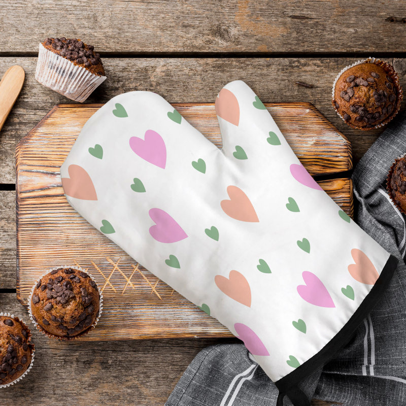Subtle Love Patterns Oven Mitt Cotton Twill