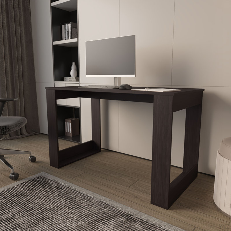 Bureau d'écriture avec grande surface de travail, wengé