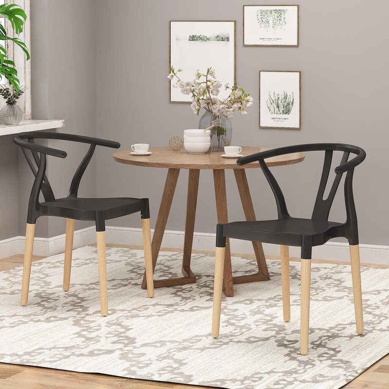 Chaise de salle à manger en plastique (ensemble de 2)