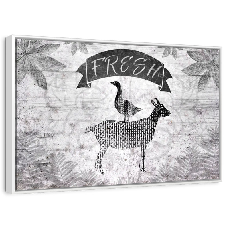 Silhouette d'animaux de ferme, Cadre flottant blanc, 31 po x 21 po