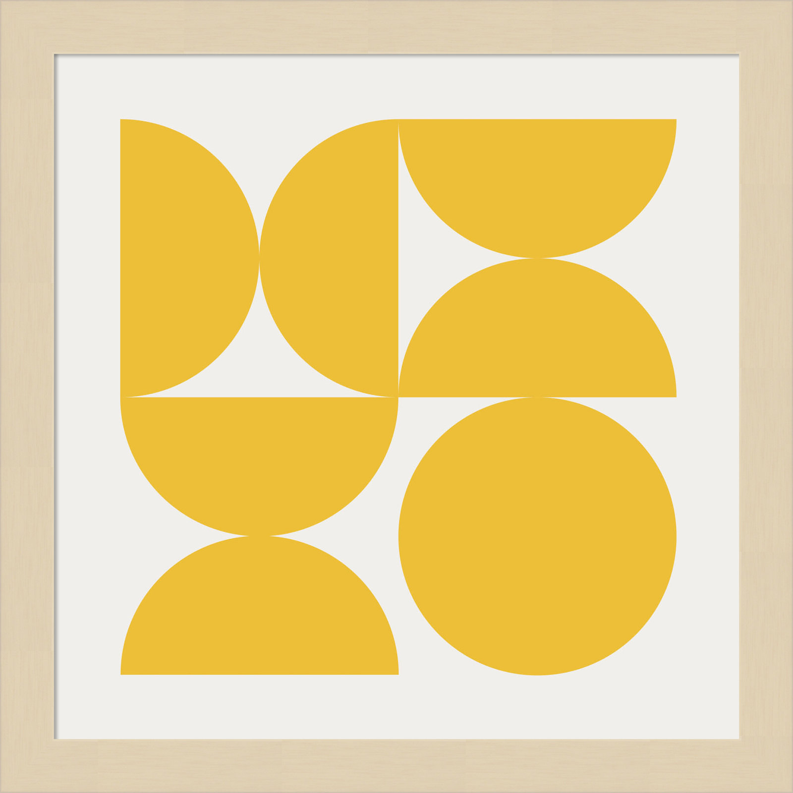 Bold Vintage Geometric Sunshine Yellow by The Creative Bunch Studio Framed Art Print, 13" H x 13" W x 1" D, Brown